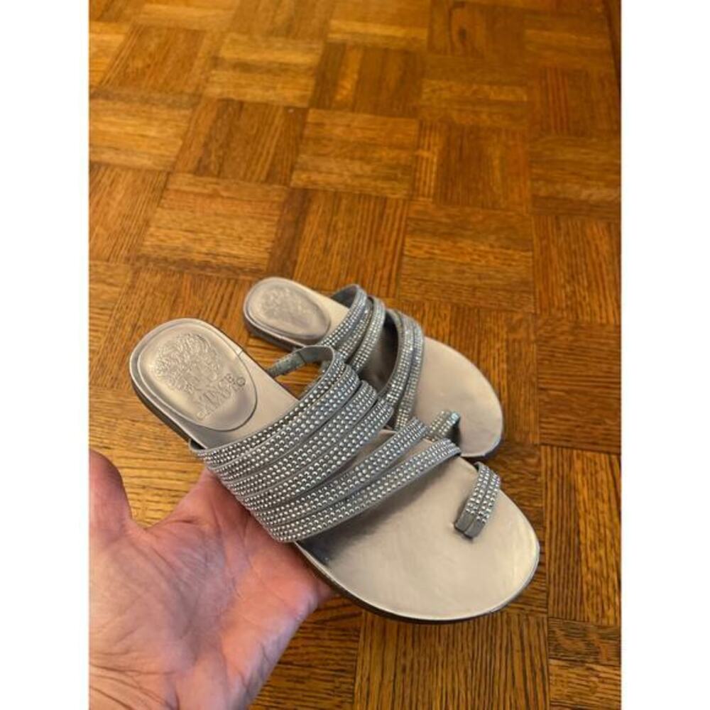Vince Camuto rhinestone sandals, size 6, silver